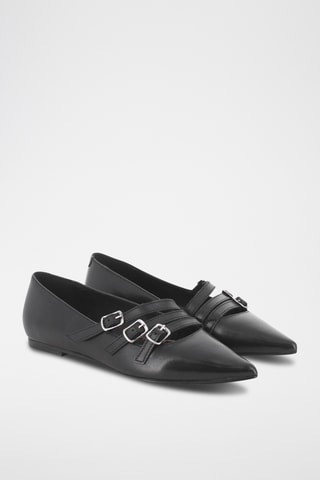Ballerines en cuir - Noir