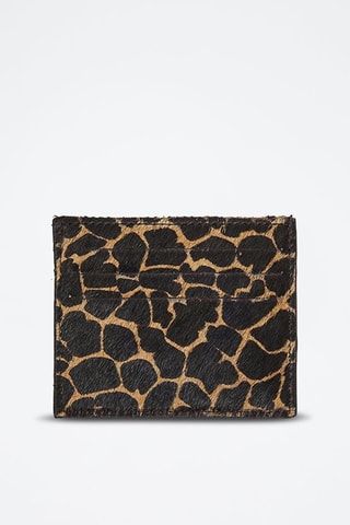 Tarjetero de piel - Marrón y negro