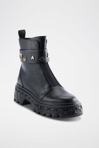 Botines de piel - Negro