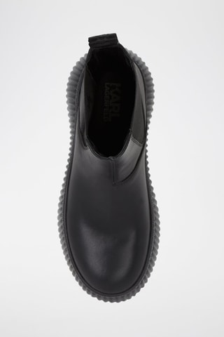 Botines Chelsea de piel con plataforma - Negro