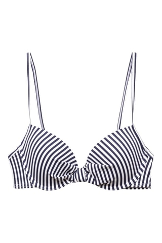 Sujetador de bikini - Azul marino y blanco