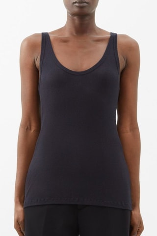 Camiseta de tirantes de algodón orgánico - Azul marino - Raey