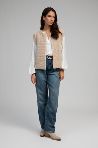 Chaleco de lana - Beige jaspeado