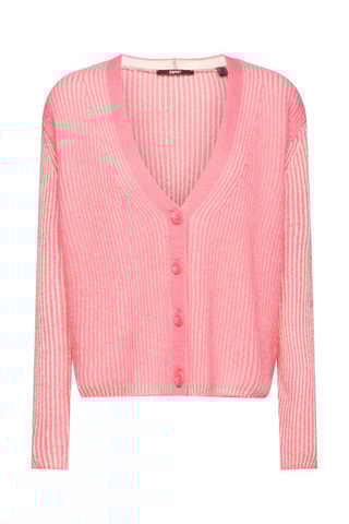 Cárdigan de lana y alpaca - Fucsia y crudo