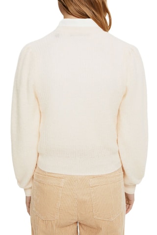 Casaco de malha em lã e alpaca - Bege