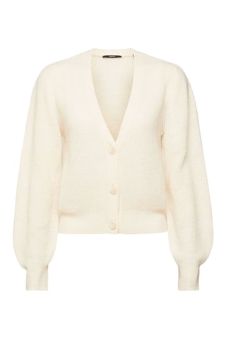 Casaco de malha em lã e alpaca - Bege