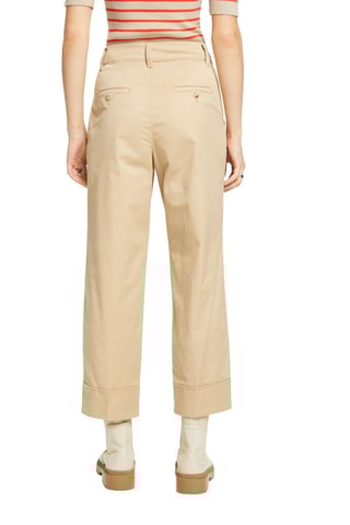 Pantalón recto 7/8 de tiro alto - Beige