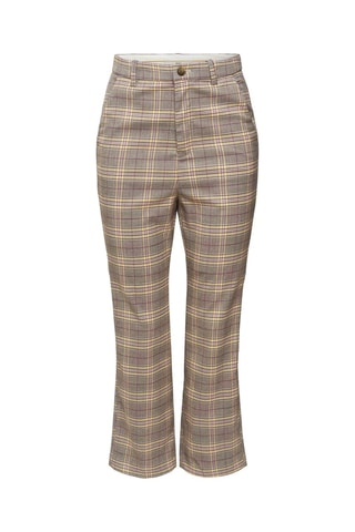 Pantalón de tiro alto 7/8 - Beige y gris