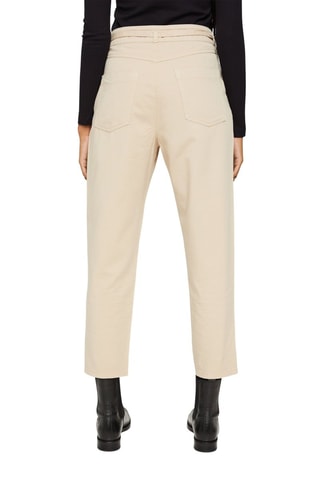 Pantalón carrot 7/8 de tiro alto - Beige