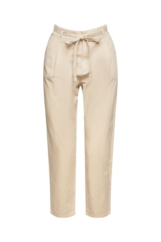 Pantalón carrot 7/8 de tiro alto - Beige