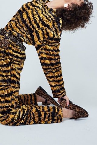 Pantalón recto - Negro y amarillo