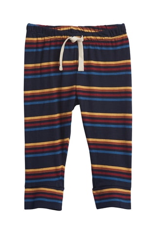 Pantalón de algodón orgánico - Azul y amarillo