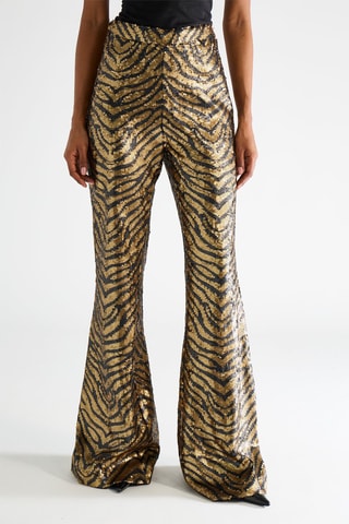 Pantalón bootcut de tiro alto - Dorado y negro