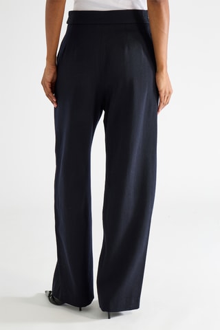 Pantalón tapered de lana - Azul marino