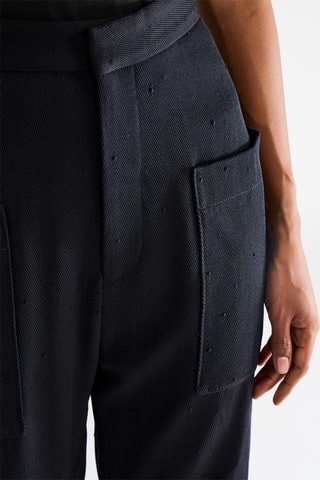 Pantalón 7/8 de tiro alto - Azul marino