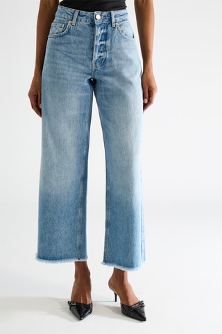 Vaquero wide leg de algodón orgánico - Azul