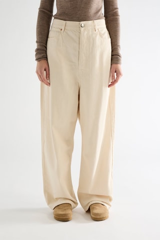 Vaquero baggy de algodón orgánico - Marfil