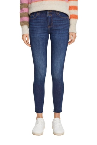 Vaquero skinny fit 7/8 de tiro alto - Azul marino