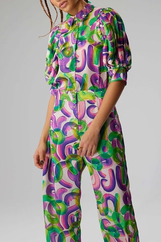 Camisa Lex - Verde y violeta