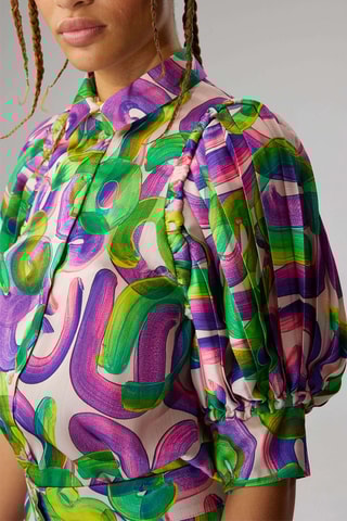 Camisa Lex - Verde y violeta