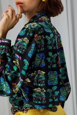 Camisa Tokyo - Negro y verde