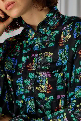 Camisa Tokyo - Negro y verde