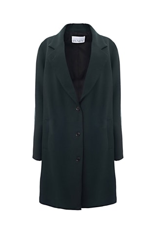 Abrigo de mohair y lana virgen - Verde oscuro