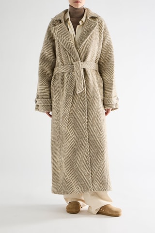 Abrigo de lana virgen y alpaca - Beige