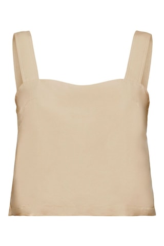Crop top de lino - Beige