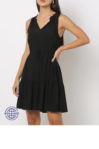 Vestido evasé - Negro