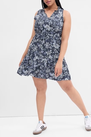 Vestido evasé - Azul