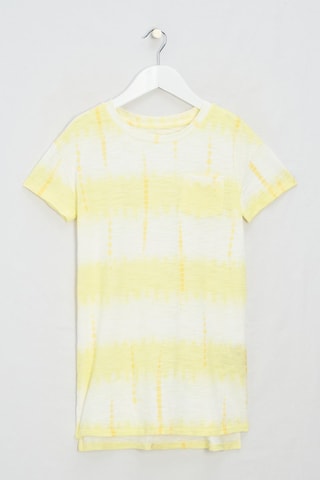 Vestido camiseta tie-dye - Blanco y amarillo