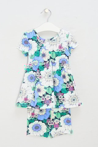 Vestido y short - Azul y blanco