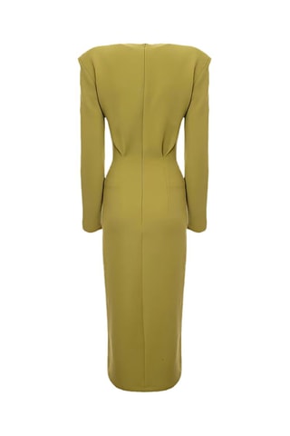 Vestido midi de algodón orgánico y seda orgánica - Verde - Raey