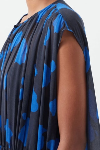 Vestido largo de seda - Azul - Raey