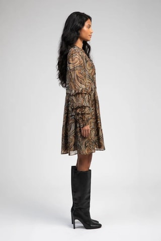 Vestido evasé - Camel