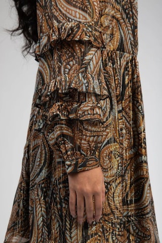 Vestido evasé - Camel