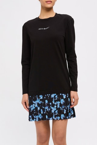 Vestido efecto doble prenda - Negro