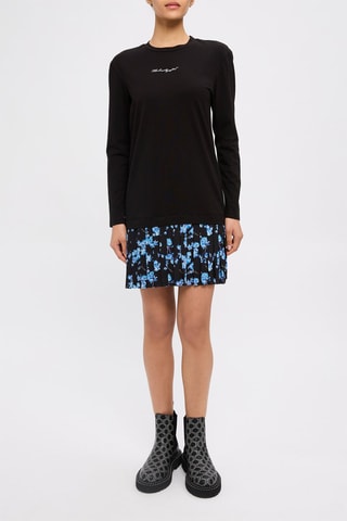 Vestido efecto doble prenda - Negro