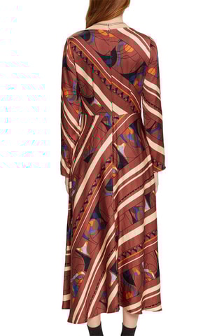 Vestido - Naranja y beige