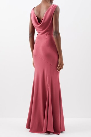 Vestido largo de seda - Rosa viejo