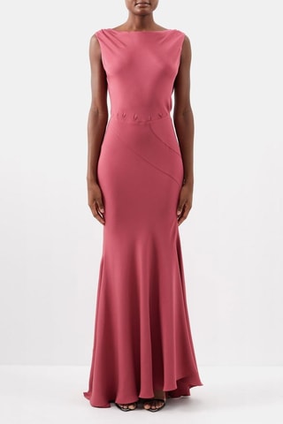 Vestido largo de seda - Rosa viejo