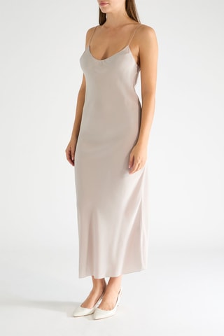 Vestido largo de seda - Gris claro