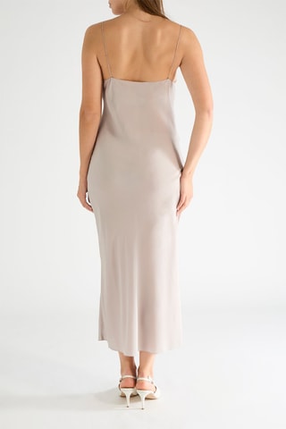 Vestido largo de seda - Gris claro