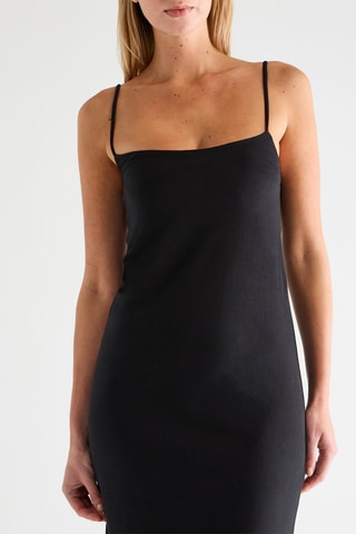 Vestido largo de seda - Negro