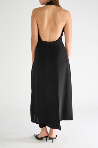 Vestido largo de seda - Negro