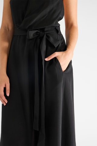 Vestido largo de seda - Negro