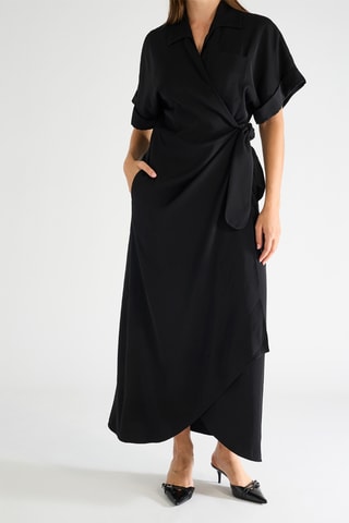 Vestido cruzado - Negro