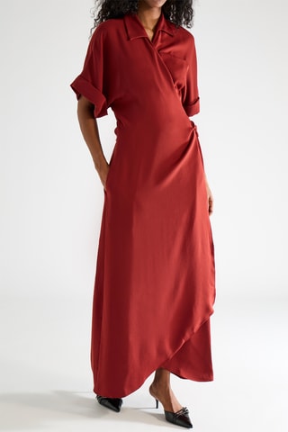 Vestido cruzado - Marrón