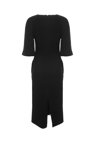 Vestido largo de lana orgánica - Negro